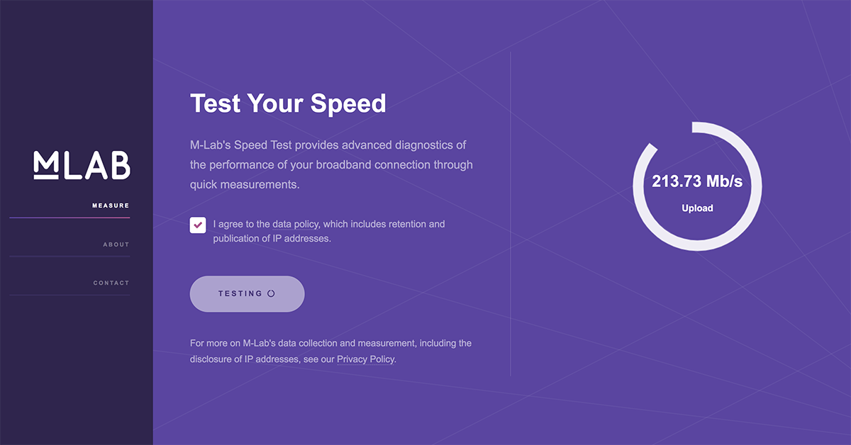 Take the internet speed test